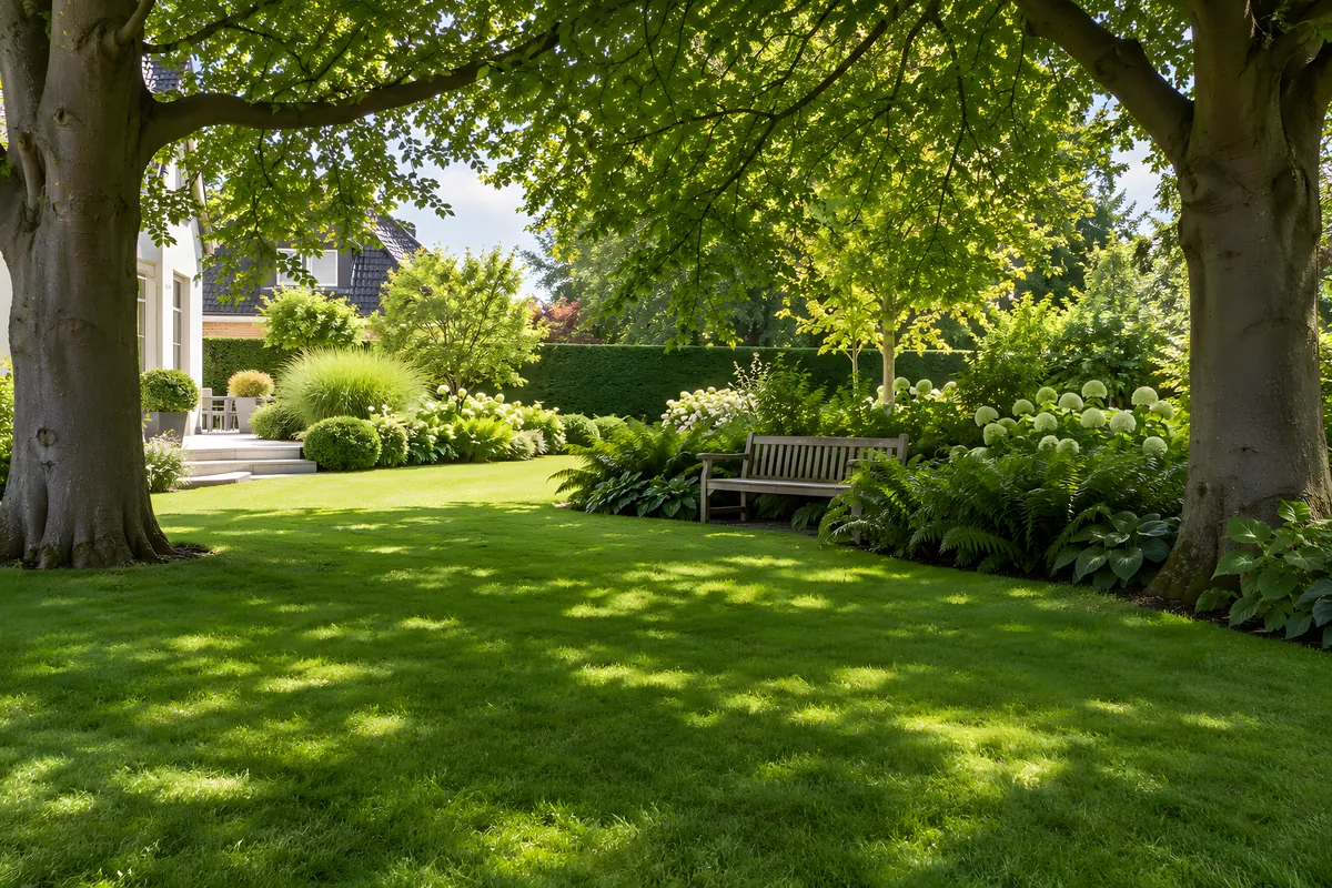 Garten mit Schattenrasen
