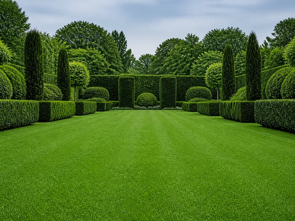 Feiner Suprarasen im Formalgarten